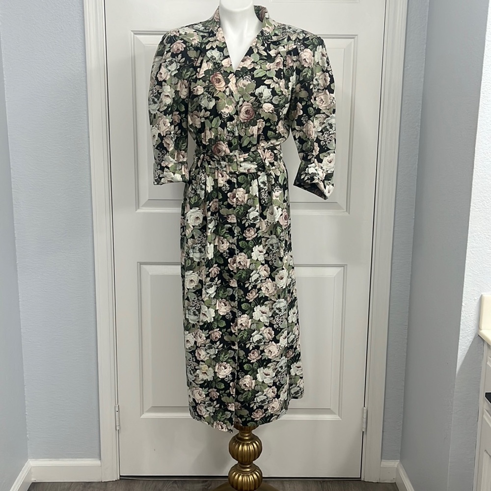 Foxy Lady San Francisco Vintage Women’s Floral Dress 50% Cotton Size 12